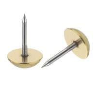 sourcing map 40Pcs Solid Brass Tacks, 18 mm Retro Upholstery Nails Tack for Furniture Decorative Push Pins for Sofa Wall Hanging, Gold