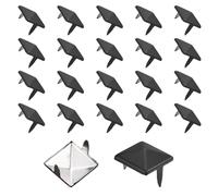 sourcing map 40pcs Square Pyramid Studs 12mm Carbon Steel 2 Claw Rivet Spike Studs for Bags Shoes Leather Crafting Punk Rock Jeans Jacket, Matte Black