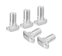 sourcing map 40Pcs T-Slot Bolts, M8 x 16mm Hammer Head Bolt T Screw Drop-in Stud for 4040 Series T-Slot Aluminum Extrusion Profile, Carbon Steel Nickel Plated, Silver