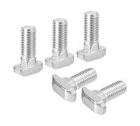 sourcing map 40Pcs T-Slot Bolts, M8 x 20mm Hammer Head Bolt T Screw Drop-in Stud for 4040 Series T-Slot Aluminum Extrusion Profile, Carbon Steel Nickel Plated, Silver