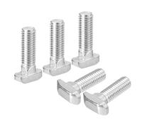 sourcing map 40Pcs T-Slot Bolts, M8 x 30mm Hammer Head Bolt T Screw Drop-in Stud for 4040 Series T-Slot Aluminum Extrusion Profile, Carbon Steel Nickel Plated, Silver