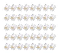 sourcing map 40pcs Telephone Modular Plug Male RJ11/RJ12 Connectors 6P6C | RJ11/RJ12 Connectors,Copper Core,6P6C,Clear