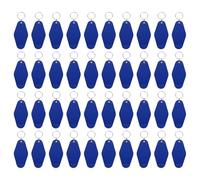 Sourcing Map 40pcs Vintage Blue Plastic Rhombus Motel Keychains