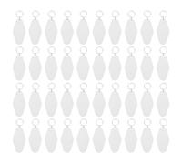 Sourcing Map 40pcs White Vintage Plastic Rhombus Motel Keychains, Key Tags, Key Rings for DIY Keychains, Luggage Labels, Tags