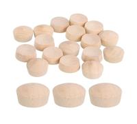 sourcing map 40Pcs Wood Button Plugs, 18.5mm/0.73" Flat Head Hardwood Screw Hole Plug Wooden Caps Buttons Wood Plug for Furniture Woodworking Craft Decor (20mm x 18.5mm)