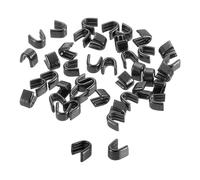 sourcing map 40Pcs Zipper Slider Retainers, #3 U Shape Top Stoppers Closed-end Zipper Slider for Bags Coats Jackets DIY Sewing Replacement, Metallic Black