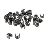 sourcing map 40Pcs Zipper Slider Retainers, #3 U Shape Top Stoppers for Bags Coats Jackets Closed-end Zippers Replacing, Metallic Black
