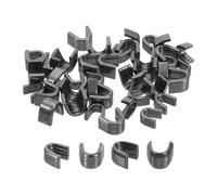 sourcing map 40Pcs Zipper Slider Retainers - #5#8 U Shape Top Stoppers for Bags Coats Jackets Closed-end Zippers Replacing, Metallic Black(Each Size 20Pcs)