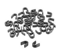 sourcing map 40Pcs Zipper Slider Retainers, #5 U Shape Top Stoppers Closed-end Zipper Slider for Bags Coats Jackets DIY Sewing Replacement, Metallic Black
