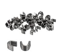 sourcing map 40Pcs Zipper Slider Retainers, #8 U Shape Top Stoppers for Bags Coats Jackets Closed-end Zippers Replacing, Metallic Black