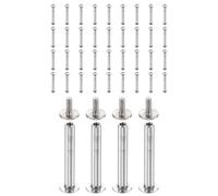 sourcing map 40set Chicago Screw M2x20mm 5mm Length Metal Phillips Nail Rivet Stud Bolts Rivets Binding Post Screw for DIY Leather Belt Bag Craft Bookbinding, Silver