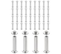 sourcing map 40set Chicago Screw M4x25mm 6mm Length Metal Phillips Nail Rivet Stud Bolts Rivets Binding Post Screw for DIY Leather Belt Bag Craft Bookbinding, Silver