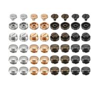 sourcing map 40set Flat Head Stud Spike 10mm Alloy Purse Feet Handbag Nail Head Stud Flat Buckle Button Cap Rivets Round Wheel Buckles Tool Set for DIY Leather Craft, 4 Colors