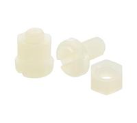 sourcing map 40Sets Nylon Screw Nut Assortment, M5-0.8x8mm Slotted Pan Head Screws & M5 Hex Nuts for Machinery, Electronics, White