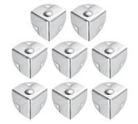 sourcing map 40x40x40mm Metal Box Corner Protectors Box Edge Guard Chrome Plating Silver Tone 16pcs