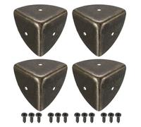 sourcing map 40x40x40mm Metal Box Corner Protectors Edge Guard Bronze Tone 16pcs for Table Corners and Desk Corners