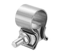 sourcing map 410 Stainless Steel Exhaust Clamp 1.18" Butt Joint Narrow Band Muffler Seal Exhaust Narrow Lap Butt Clamps for Pipes Mufflers Converters System Repair, Silver