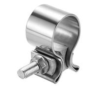 sourcing map 410 Stainless Steel Exhaust Clamp 2.09" Butt Joint Narrow Band Muffler Seal Exhaust Narrow Lap Butt Clamps for Pipes Mufflers Converters System Repair, Silver