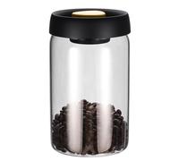 sourcing map 42.2oz Vacuum Glass Coffee Canister with Airtight Lid Sealed Coffee Jar Leakproof Transparent Food Storage Canisters Jar, One-click Deflation for Tea, Beans, Spices, Black Clear