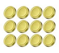 sourcing map 42 Pcs Mason Jar Lids, 70mm/2.76" Regular Mouth Tin Plate Caps Leak Proof for Canning Jars Kitchen Storage, (Gold)