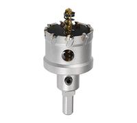 sourcing map 42mm Carbide Hole Cutter, Hole Saws for Stainless Steel Sheet Metal, Non-Slip Triangular Shank Limit Step, with Titanium Coated Center Drill