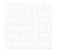 sourcing map 42pcs 10 Inch Letter Stencils Alphabet Number Stencil Reusable Plastic Symbol Stencil Interlocking for DIY Art Painting Wall Chalkboard Wood Signs, White