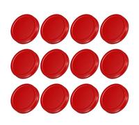 sourcing map 42Pcs Mason Jar Lids, 86mm/3.39" Wide Mouth Tin Plate Caps Leak Proof for Canning Jars Kitchen Storage (Red)