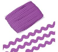 sourcing map 44 Yard Rick Rack Trim Ribbon, 3mm Wave Sewing Bending Fringe Trim Wave Ribbon Trim for Sewing DIY Clothes Wrapping Wedding Party Decoration, Dark Purple