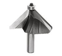 sourcing map 45 Degree Chamfer Router Bit 1/2 Inch Shank 1-1/2" Cutting Edge Carbide Tip with Bearing for Woodworking Milling Cutter Tool, Black