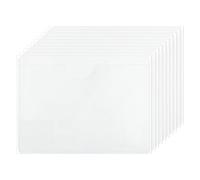sourcing map 45 Pcs Self Adhesive Index Card Pockets with Top Open, 3.3" x 2.4" Clear Plastic Labels Holders Card Holder for Libraries Organizing and Protecting Index Cards, Transparent