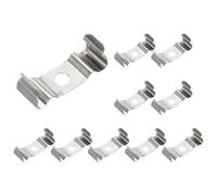 sourcing map 45 Pcs T5 Clips Bracket Hanger for LED Light Bulbs 1"x0.35"x0.3" One-Piece LED Fluorescent Tube Replacement Mounting Accessories with Screw for Lamp Holder Support Pipe, Silver