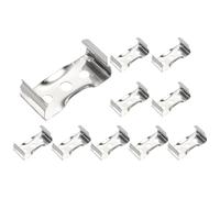 sourcing map 45 Pcs T8 Clips Bracket Hanger for LED Light Bulbs 1.3"x0.6"x0.43" One-Piece LED Fluorescent Tube Replacement Mounting Accessories with Screw for Lamp Holder Support Pipe, Silver