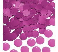 sourcing map 450 Pcs Flat Round Sequins 20mm/0.8 Inch Loose Paillettes Craft Sewing Sequins with Single Side Hole for DIY Embroidery Clothing Jewelry Making, Rose Red