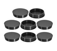 sourcing map 45mm/1.77" Plastic Hole Plugs, 8Pcs Flush Type Panel Round Snap in Fastener Knockout Locking Plugs for Furniture Insert End Caps Panels, Black