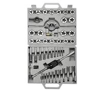 sourcing map 45pcs Metric Tap and Die Set M6-M24 Rethreading Tapping Tool Kit Screw Thread Taps Dies Wrench Handle Stock Holder with Storage Case for Male & Female Threading