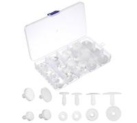 sourcing map 45Set 12/15/20/25mm 1/2, 9/16, 13/16, 1 Inch Doll Joints, Plastic Removable Animal Joints Connector Engage Bolt Doll Making Supplies for Bear Limbs Head Joint DIY, White