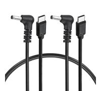 sourcing map 45W PD Trigger Cable, 15V 3A 3.5x1.35mm Type-C Right Angle Power Cord 0.4m/1.3ft USB C to DC PD Power Fast Charging Cable for Portable Monitor, Security Camera,Pack of 2