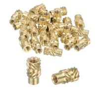 sourcing map 46 Pcs Threaded Inserts, M3 Brass Heat Set Insert for 3D Printing and Plastic Material Female Knurled Insert Nuts for Laptops Electronic Products, M3x5x9mm