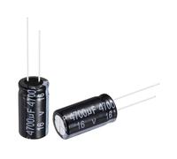 sourcing map 4700uF 16V 13x25mm Electrolytic Capacitor, Radial Leads Aluminum Capacitors for TVs, LCD Monitor, VCD, 10Pcs