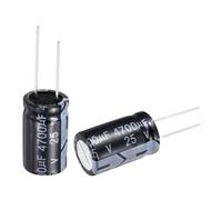 sourcing map 4700uF 25V 16x25mm Electrolytic Capacitor, Radial Leads Aluminum Capacitors for TVs, LCD Monitor, VCD, 10Pcs