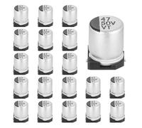 sourcing map 47uF 50V Aluminum Electrolytic Capacitors, Low Impedance Surface Mount Device Electrolytic Capacitor for TV Computer Circuit Board DIY Electronic Projects, 6.3x7.7mm, 20pcs