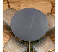 sourcing map 48-inch Round Fitted Tablecloth with Elastic Edge, Round PVC Table Cloth Waterproof Stretchable Vinyl Tables Cover Fit 35"-43" Diameter for Picnic Camping Outdoor, Gray