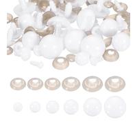 sourcing map 48 Pack Multi-Size Safety Eyes Bulk for Crocheting, Plastic Crochet Doll Eyes with Washers for Plush Bear DIY Stuffed Doll Plush Animal Craft Halloween Handicraft, White