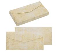 sourcing map 48 Packs Envelopes Vintage Stationery Aged Paper Beige Linear Stationery Old Fashion Paper for Letter Writing, Invitations, Wedding-9 x 4 Inch