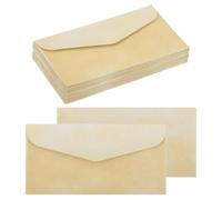 sourcing map 48 Packs Envelopes Vintage Stationery Aged Paper Golden Yellow Stationery Old Fashion Paper for Letter Writing, Invitations, Wedding-9 x 4 Inch
