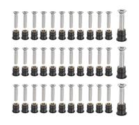 sourcing map 48 Pairs M6 Neoprene Well Nuts with Stainless Steel Screw, Rubber Well Nuts Kit Brass Copper Bolt, Universal Motorcycle Fasteners for Kayak Boat Windscreen