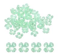 sourcing map 48 Pcs Flower Bead Caps, 16mm/0.63" Plastic Imitation Flower Pearl Beads Floral End Caps Floral DIY Crafts Beads for DIY Necklace Earrings Bracelet Jewelry Making, Mint Green