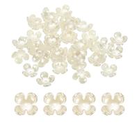 sourcing map 48 Pcs Flower Bead Caps, 16mm/0.63" Plastic Imitation Flower Pearl Beads Floral End Caps Floral DIY Crafts Beads for DIY Necklace Earrings Bracelet Jewelry Making, Beige