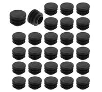 sourcing map 48 Pcs Round Plastic Plug, Black Tubing End Cap Plugs, 20mm(0.79 Inch) Furniture Leg Pipe Insert, Glide Protection for Chair, Sofa, Table, Shelf