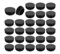 sourcing map 48 Pcs Round Plastic Plug, Black Tubing End Cap Plugs, 38mm(1.5 Inch) Furniture Leg Pipe Insert, Glide Protection for Chair, Sofa, Table, Shelf